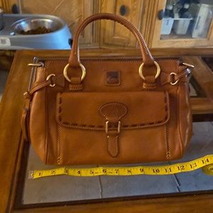 Vintage Dooney & Bourke Brown Florentine Leather Handbag.